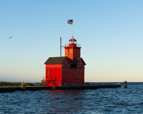 The Big Red lighthouse in Holland, Michigan